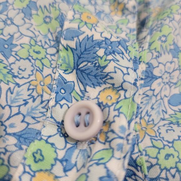 Vintage HukAPoo Gown Blue Floral Robe Prairie Country House Coat Maxi Size Small - Picture 11 of 14